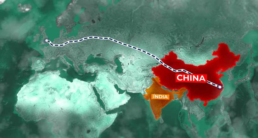 Giant railway between China and England