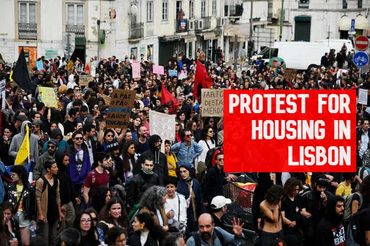 Protest for housing in lisbon